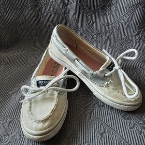 Sperry Girls Sparkle Grey Boat Shoes
